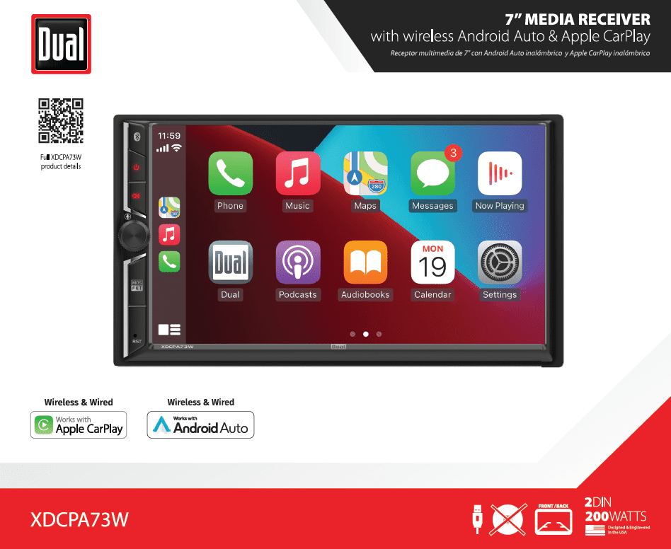 Dual Electronics 7" Touchscreen Car Stereo Receiver with Wireless Appl - My Store 2