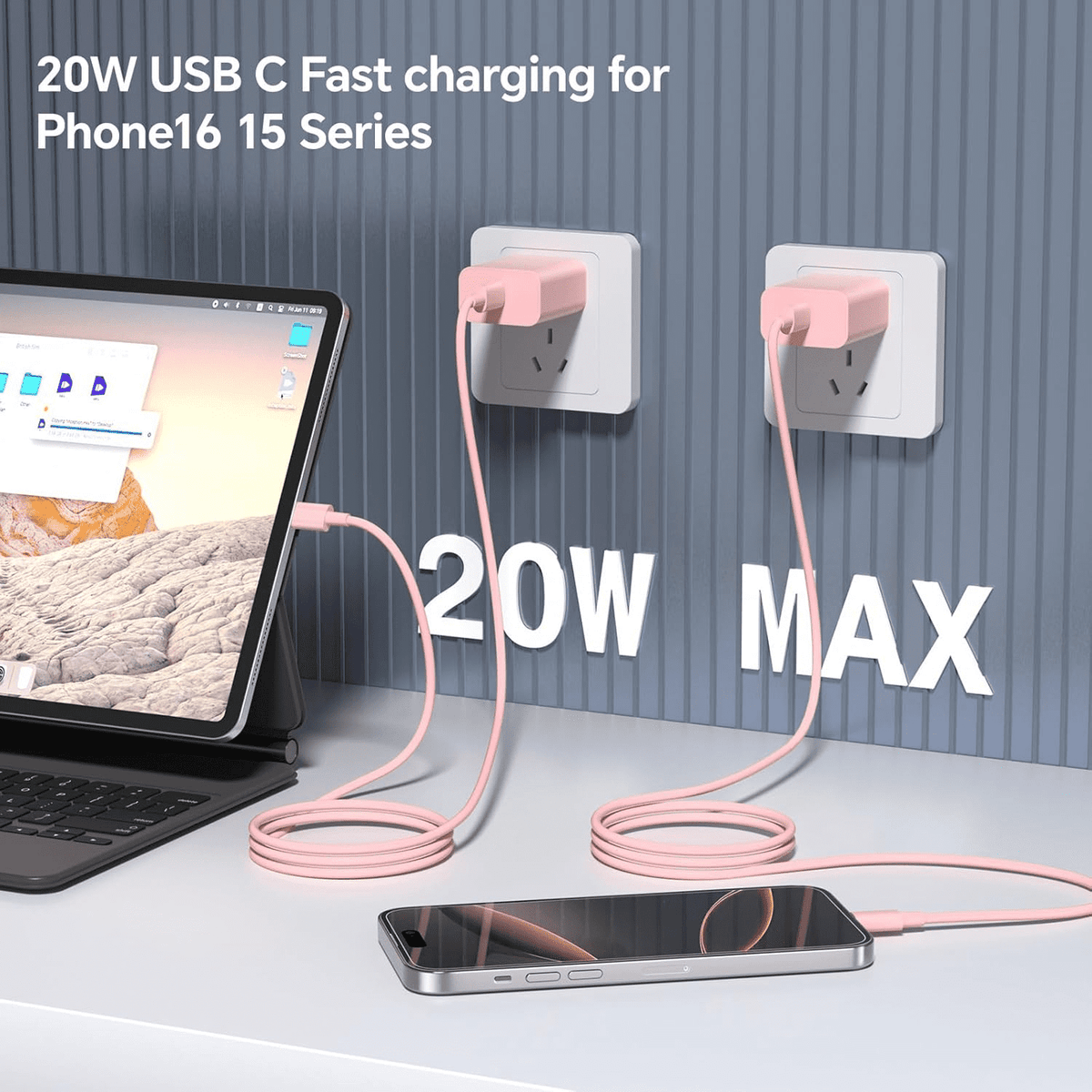 for iPhone 17 16 15 Charger,2 Pack USB C Charger Block Type C Chargers - My Store 2