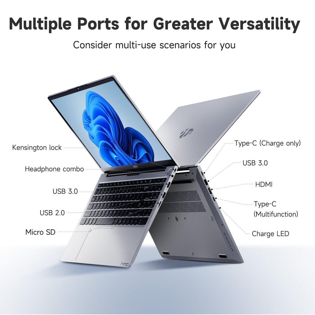 15.6"Laptop-Computer 16GB RAM 1TB SSD Intel Pentium 6 Cores i3-1215U 2