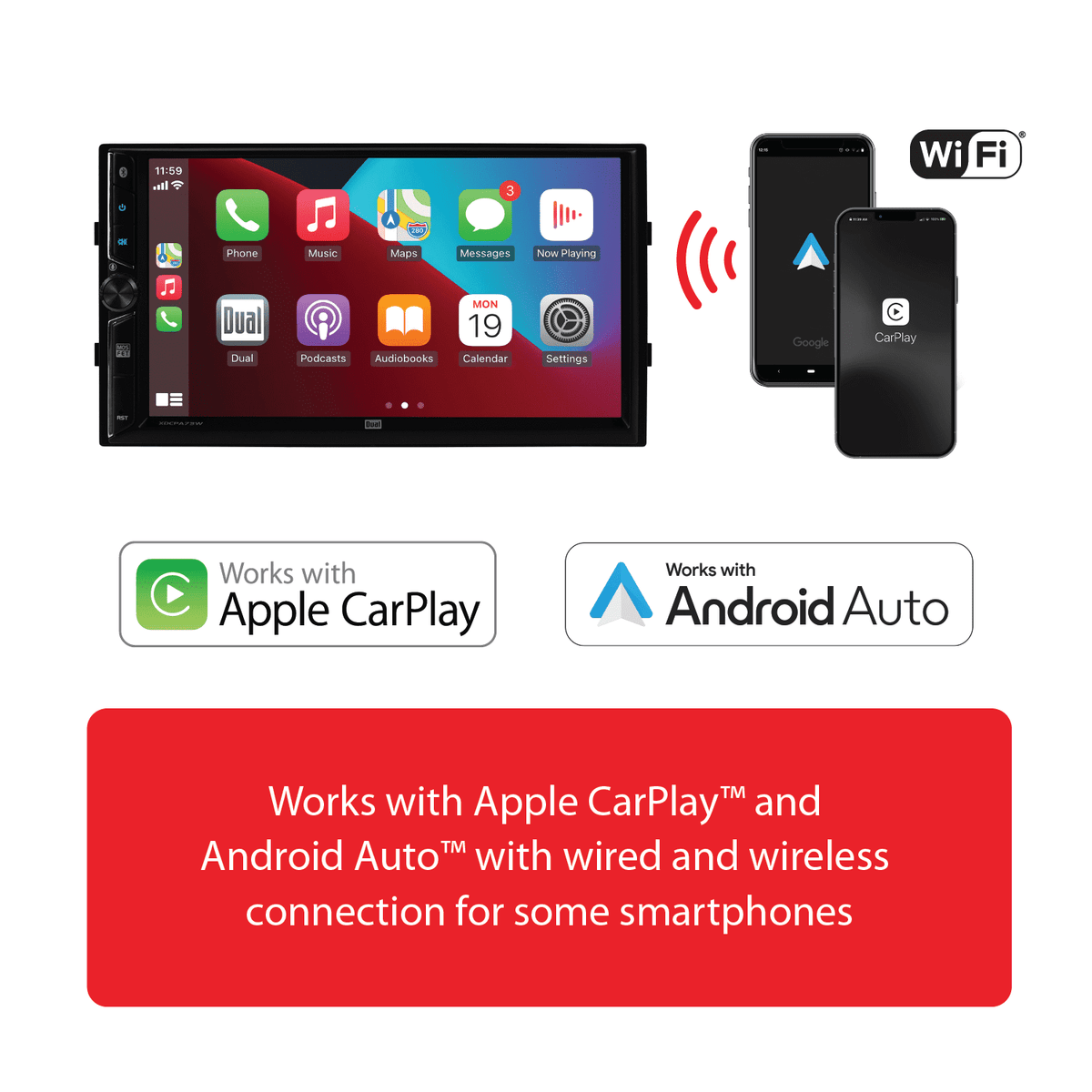 Dual Electronics 7" Touchscreen Car Stereo Receiver with Wireless Appl - My Store 2