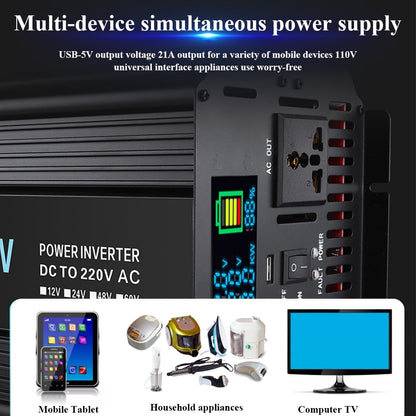 DFITO Power Inverter, 12V, 8000W Continuous, 16000W Surge, LCD Display