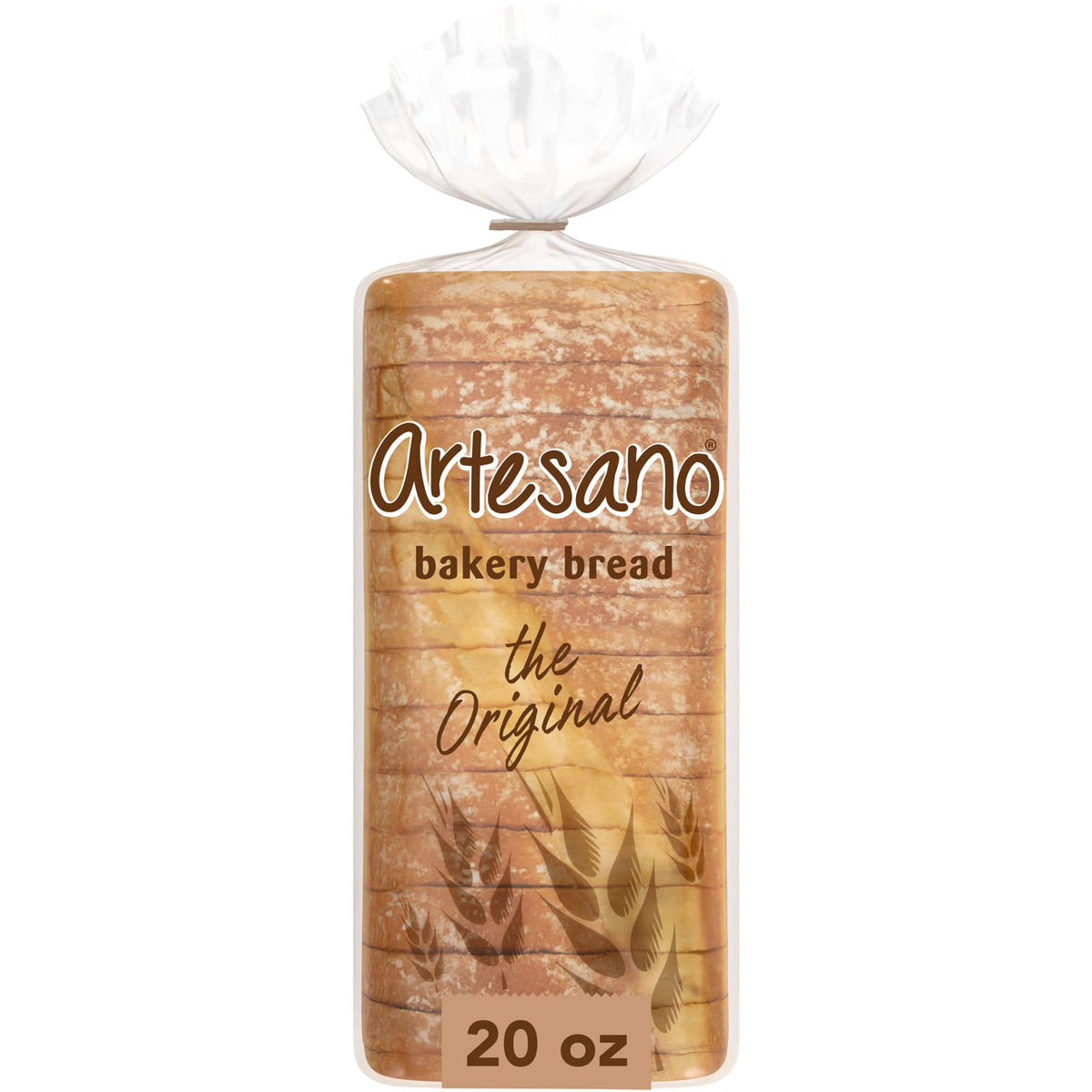 Artesano Original Bread, 20 oz, White Pre-sliced White Bread, Bag