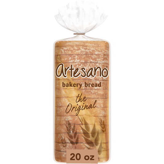 Artesano Original Bread, 20 oz, White Pre-sliced White Bread, Bag
