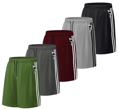 ASUDESIRE 5 Pack Athletic Shorts for Men with Pockets and Elastic Wais