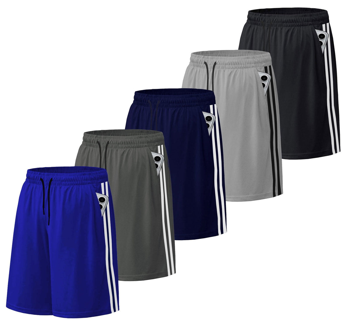 ASUDESIRE 5 Pack Athletic Shorts for Men with Pockets and Elastic Wais