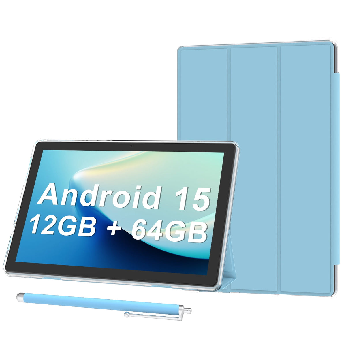 Android 15 Tablet 10 inch Tablets with Case, 12GB RAM + 64GB ROM (Expa - My Store 2