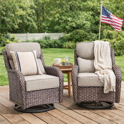 Bellefurn Outdoor Swivel Rocker Patio Chairs with Side Table,Patio Swi