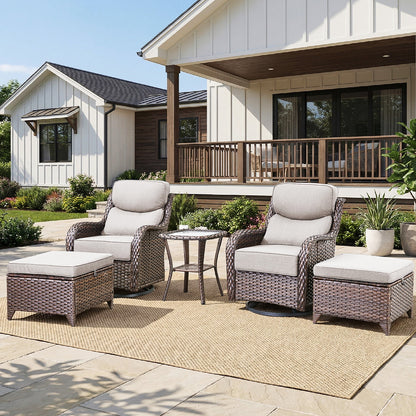 Bellefurn Outdoor Swivel Rocker Patio Chairs with Side Table,Patio Swi