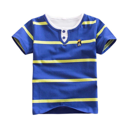 Boys Shirt Short Sleeve Comfort Apparel Kids Summer Clothes,Blue,2-3 Y