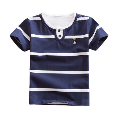 Boys Shirt Short Sleeve Comfort Apparel Kids Summer Clothes,Blue,2-3 Y