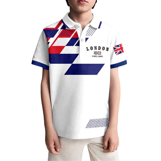 Boys Uk Print T Shirt Top Kids Casual Boys Apparel Graphic Clothes