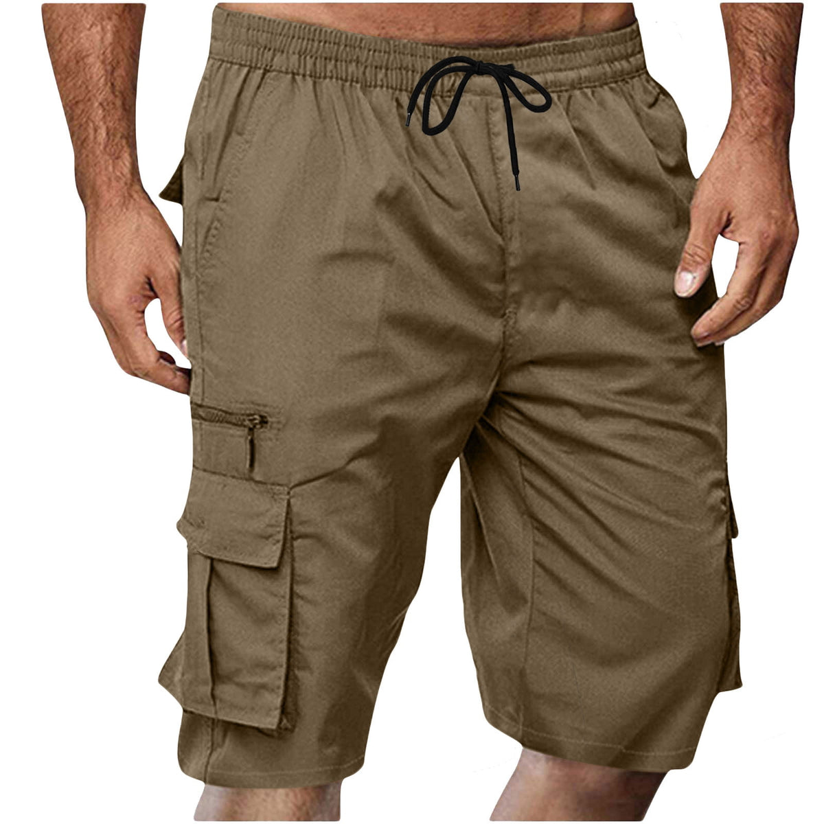Chiccall Mens Cargo Shorts Lightweight Summer Casual Elastic Waist Dra