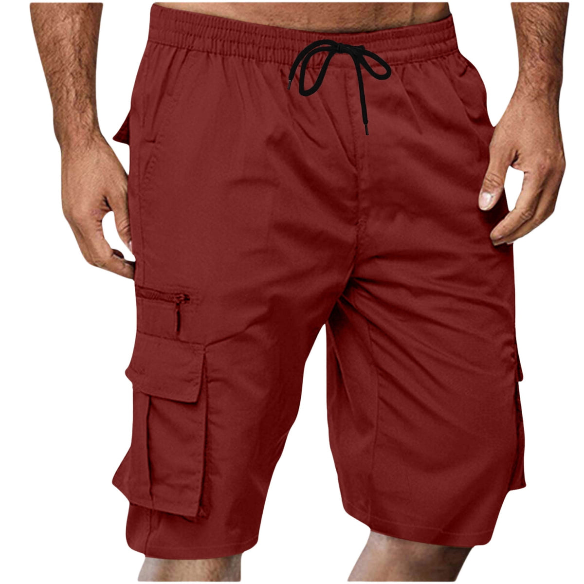 Chiccall Mens Cargo Shorts Lightweight Summer Casual Elastic Waist Dra