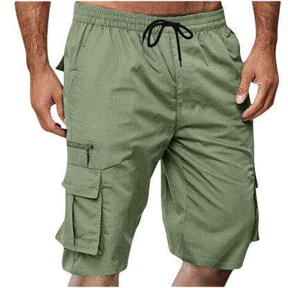 Chiccall Mens Cargo Shorts Lightweight Summer Casual Elastic Waist Dra
