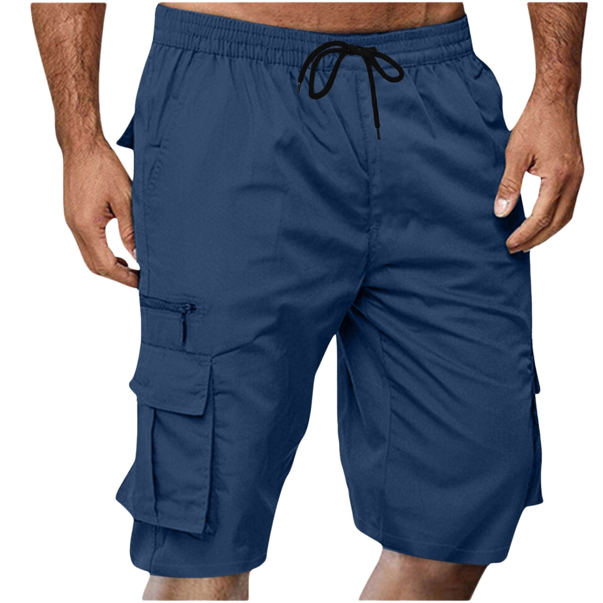 Chiccall Mens Cargo Shorts Lightweight Summer Casual Elastic Waist Dra