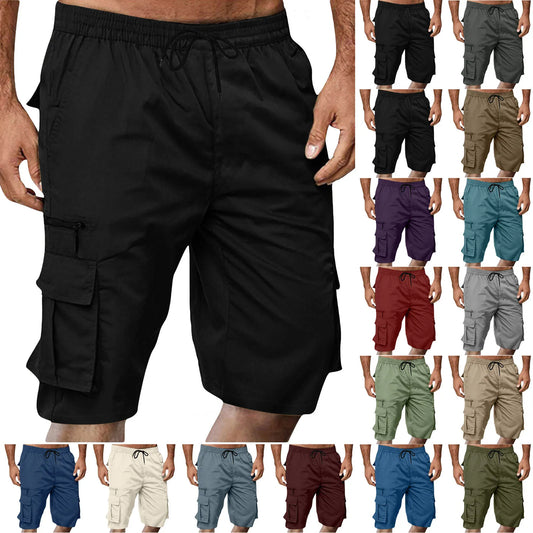 Chiccall Mens Cargo Shorts Lightweight Summer Casual Elastic Waist Dra