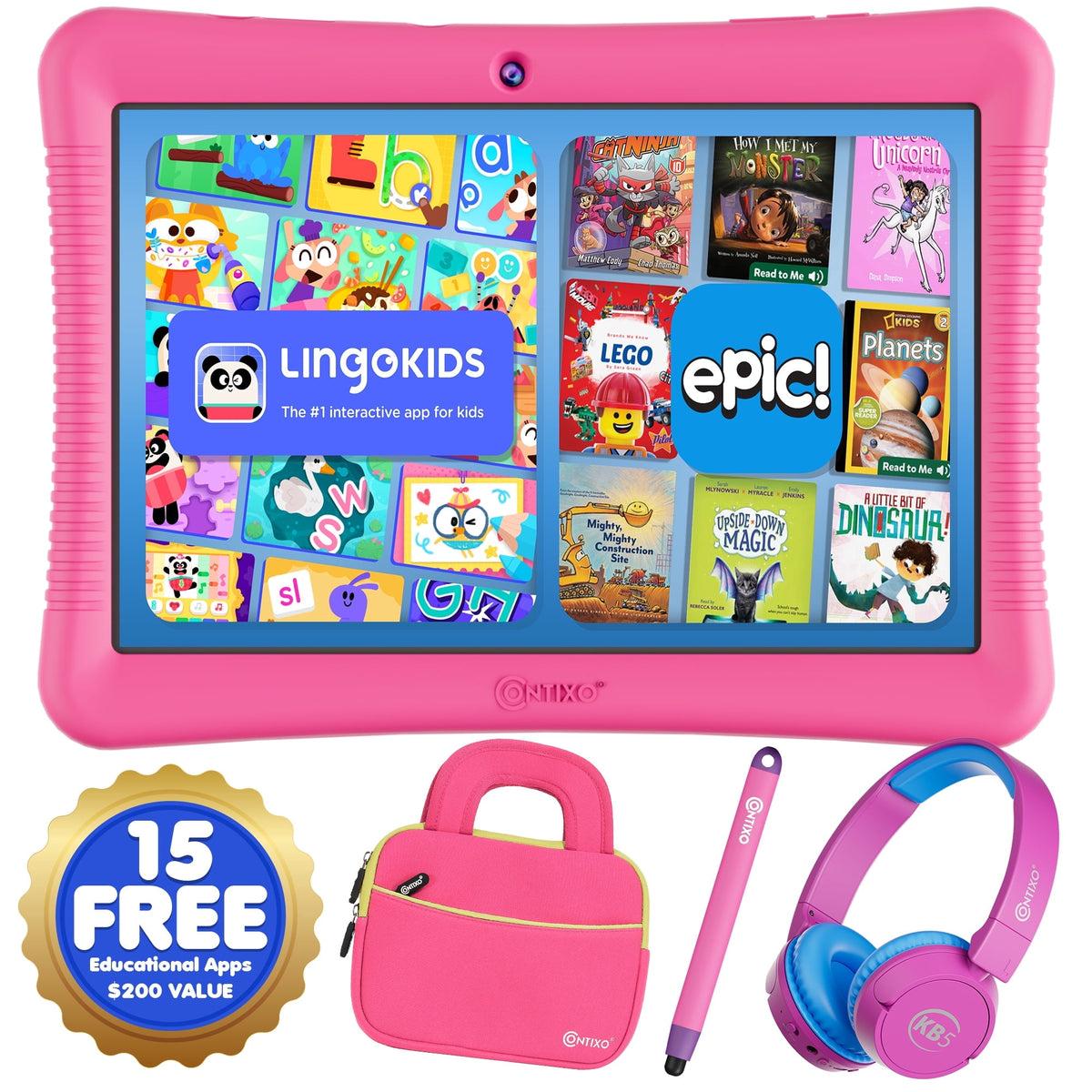 Contixo K102 Kids Tablets Bundle, Educational Tablets for Kids with Ca - My Store 2