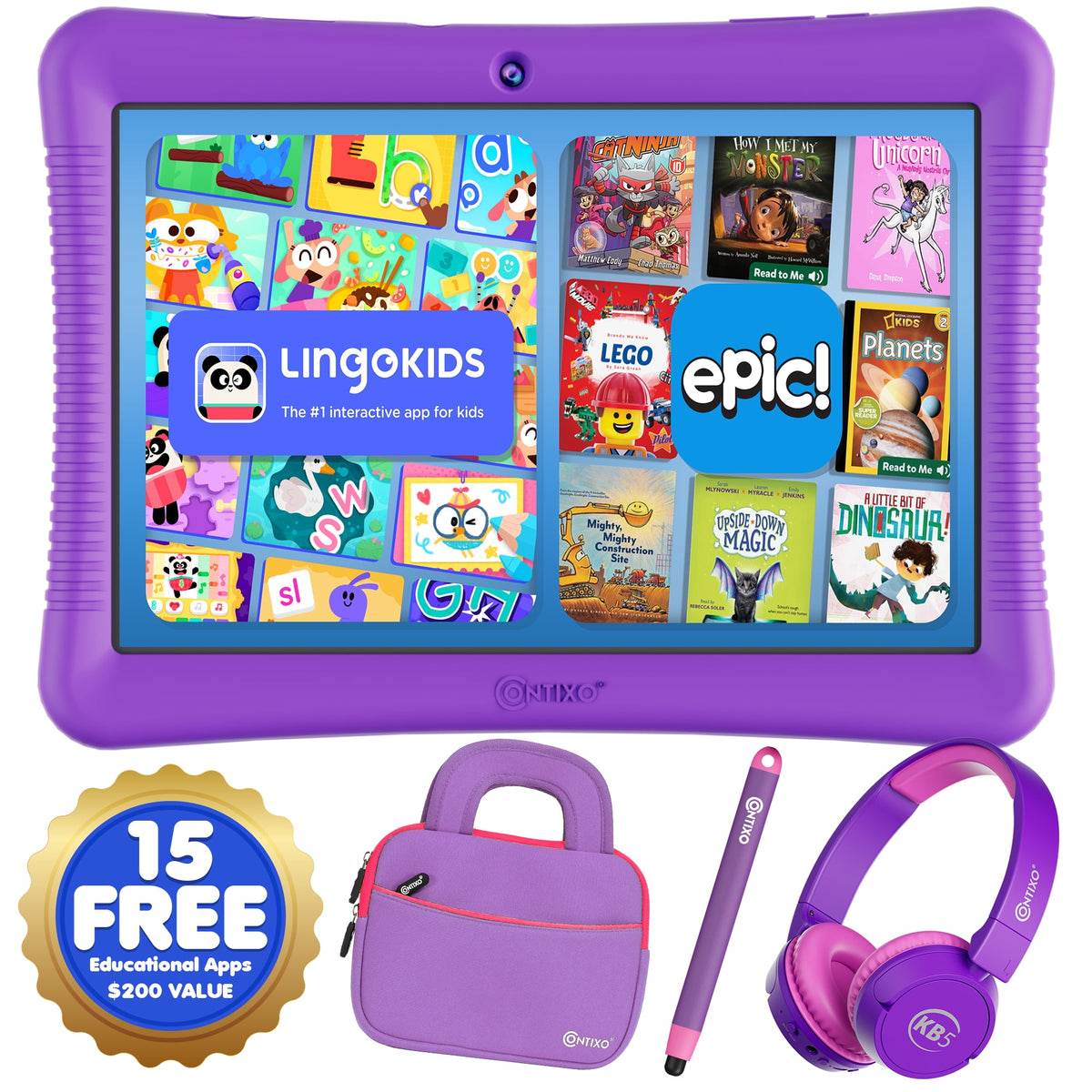 Contixo K102 Kids Tablets Bundle, Educational Tablets for Kids with Ca - My Store 2