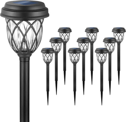 10 Pack Solar Lights Outdoor Decorative, Solar Pathway Lights Outdoor,