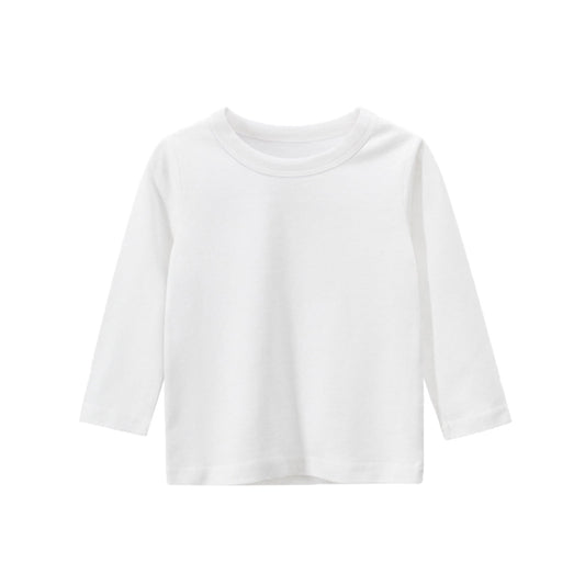 Boys Long Sleeve Shirts Solid Basic Tee Soft Cotton Kids Clothes Boys