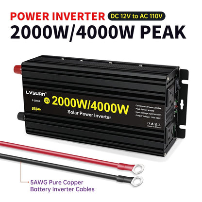 2500W 5000W Peak Modified Sine Wave Power Inverter 12V DC to 110V AC C