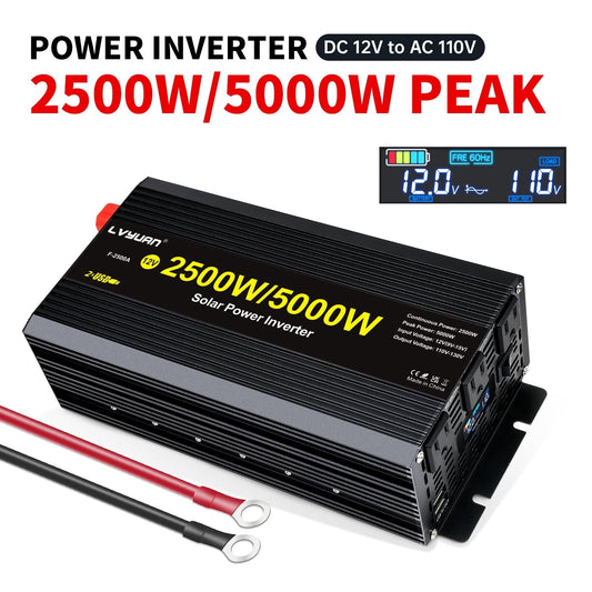 2500W 5000W Peak Modified Sine Wave Power Inverter 12V DC to 110V AC C