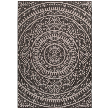 Mainstays Global Medallion Blue Polypropylene Outdoor Area Rug, 6'6"x9