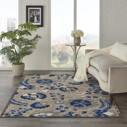 Nourison Aloha Indoor/Outdoor Red Multicolor 2' x 6' Area Rug (2x6)