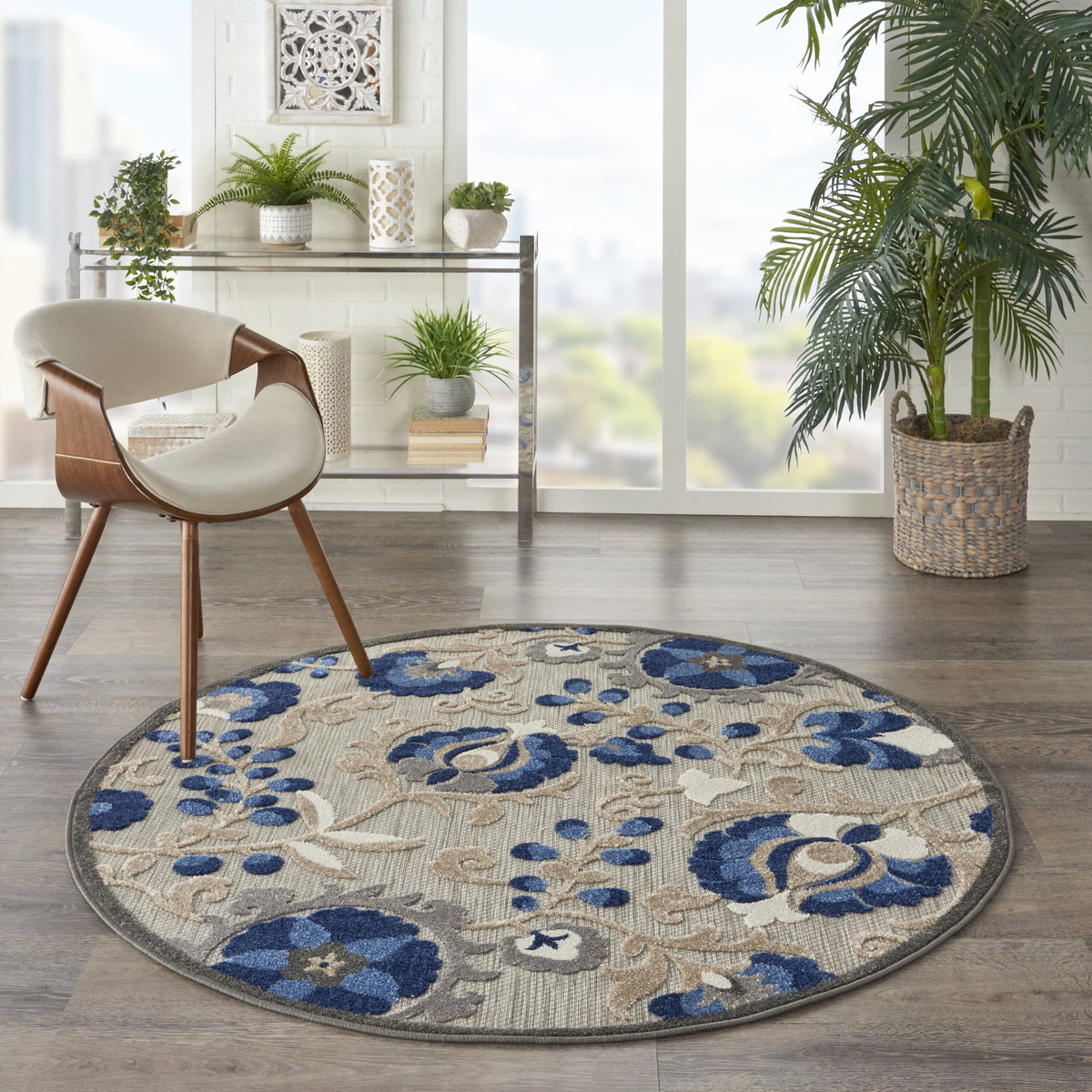 Nourison Aloha Indoor/Outdoor Red Multicolor 2' x 6' Area Rug (2x6)
