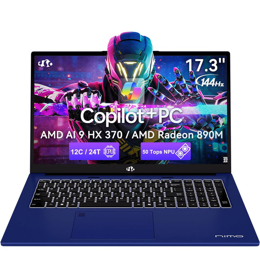 Oyzzraze 17.3 AI-Laptop Copilot+ PC, AMD Ryzen AI 9 HX 370(12C/24T, 50