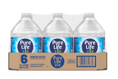 Pure Life Purified Water, 3-Liter, Plastic Bottled Water (6 Pack)
