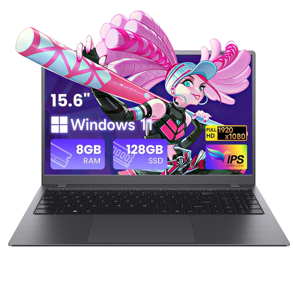 RNRUO 15.6" Laptop Computer, 8GB RAM 128GB SSD, Intel 6500Y with 2 Cor