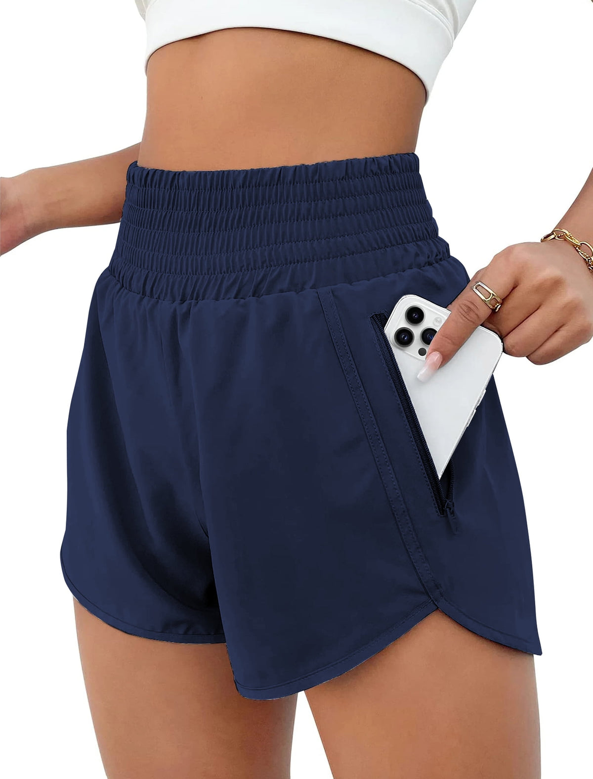 Rosvigor Womens Athletic Shorts High Waisted Running Shorts Gym Workou - My Store 2