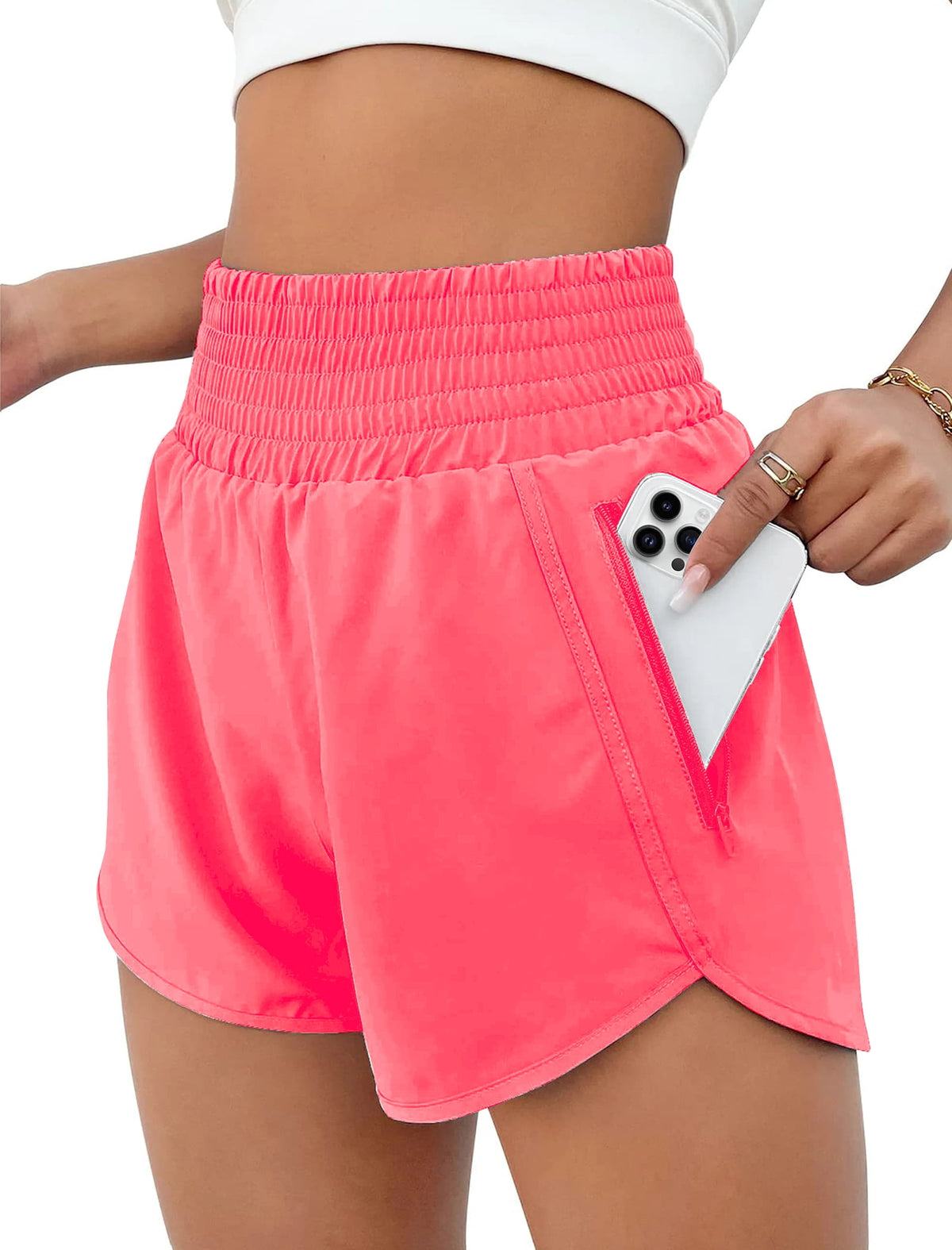 Rosvigor Womens Athletic Shorts High Waisted Running Shorts Gym Workou - My Store 2