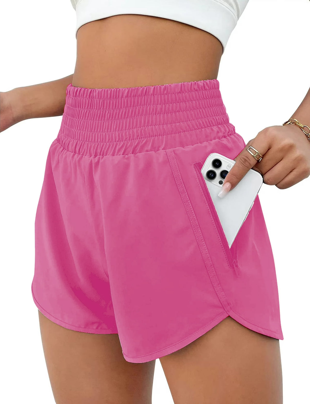 Rosvigor Womens Athletic Shorts High Waisted Running Shorts Gym Workou - My Store 2