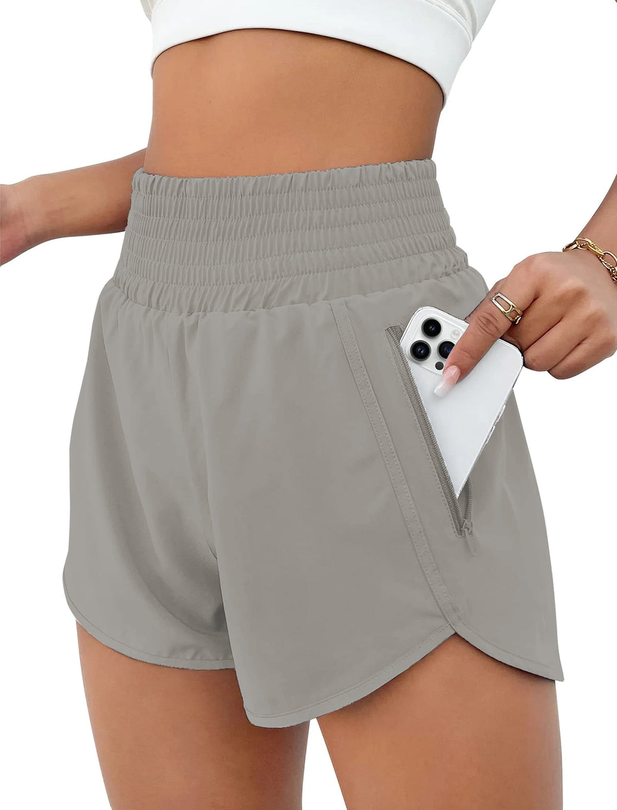Rosvigor Womens Athletic Shorts High Waisted Running Shorts Gym Workou - My Store 2