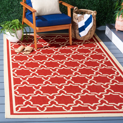 SAFAVIEH Courtyard Allison Geometric Bordered Indoor/Outdoor Area Rug,