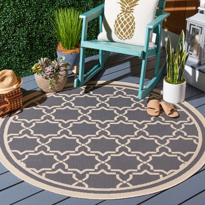 SAFAVIEH Courtyard Allison Geometric Bordered Indoor/Outdoor Area Rug,
