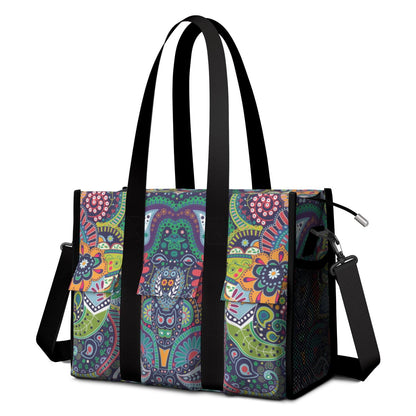 Utility Tote Bag for Women with 11 Pockets, Leopard Teacher Tote with - My Store 2