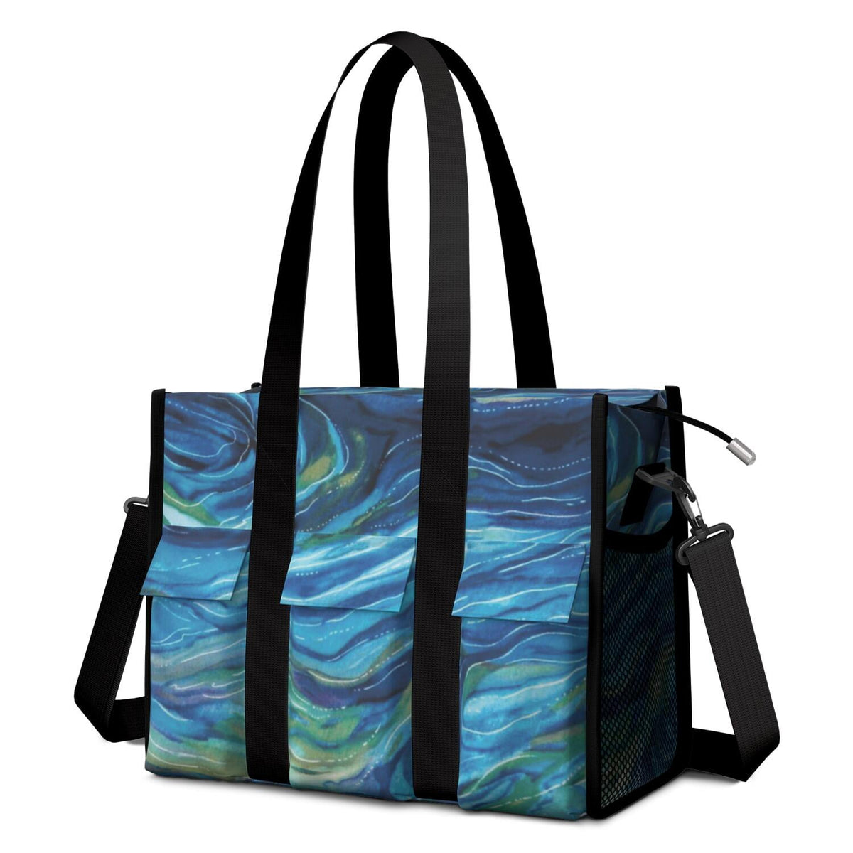 Utility Tote Bag for Women with 11 Pockets, Leopard Teacher Tote with - My Store 2
