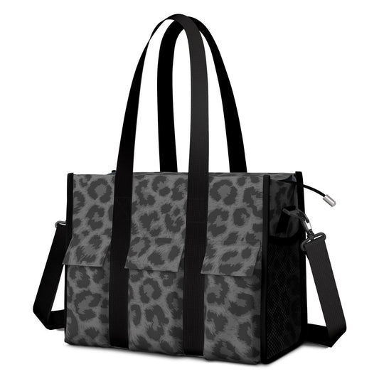 Utility Tote Bag for Women with 11 Pockets, Leopard Teacher Tote with - My Store 2