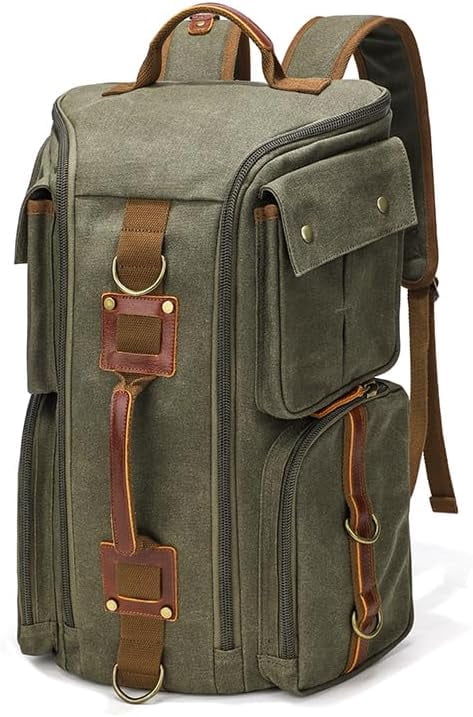 Vintage Canvas Travel Backpack, Casual Daypack for 17“ Laptop Tote S