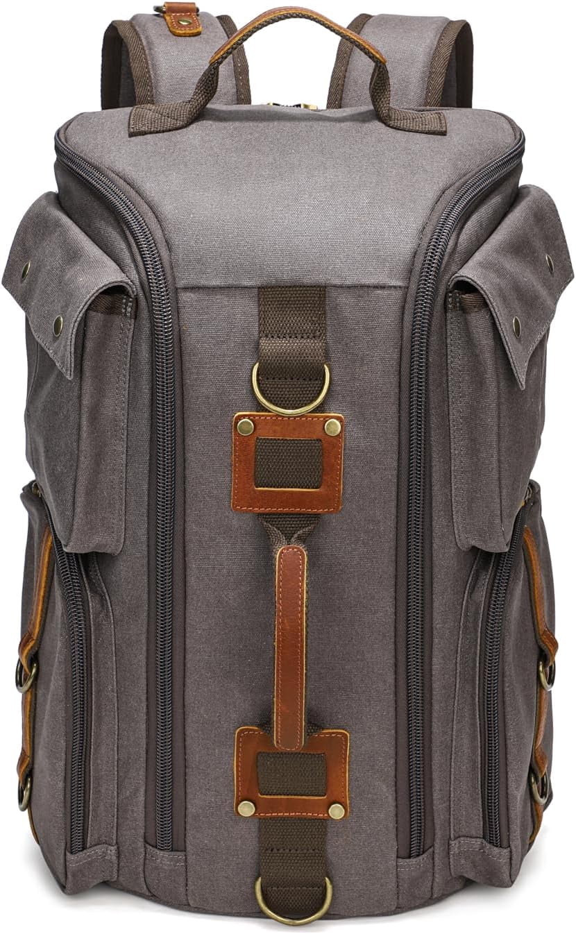 Vintage Canvas Travel Backpack, Casual Daypack for 17“ Laptop Tote S