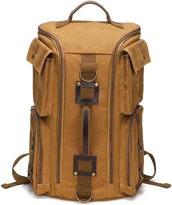 Vintage Canvas Travel Backpack, Casual Daypack for 17“ Laptop Tote S
