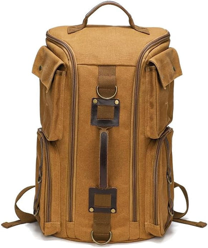 Vintage Canvas Travel Backpack, Casual Daypack for 17“ Laptop Tote S