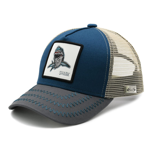 Waldeal Boys' Shark Trucker Hat, Adjustable Mesh Snapback Baseball Cap