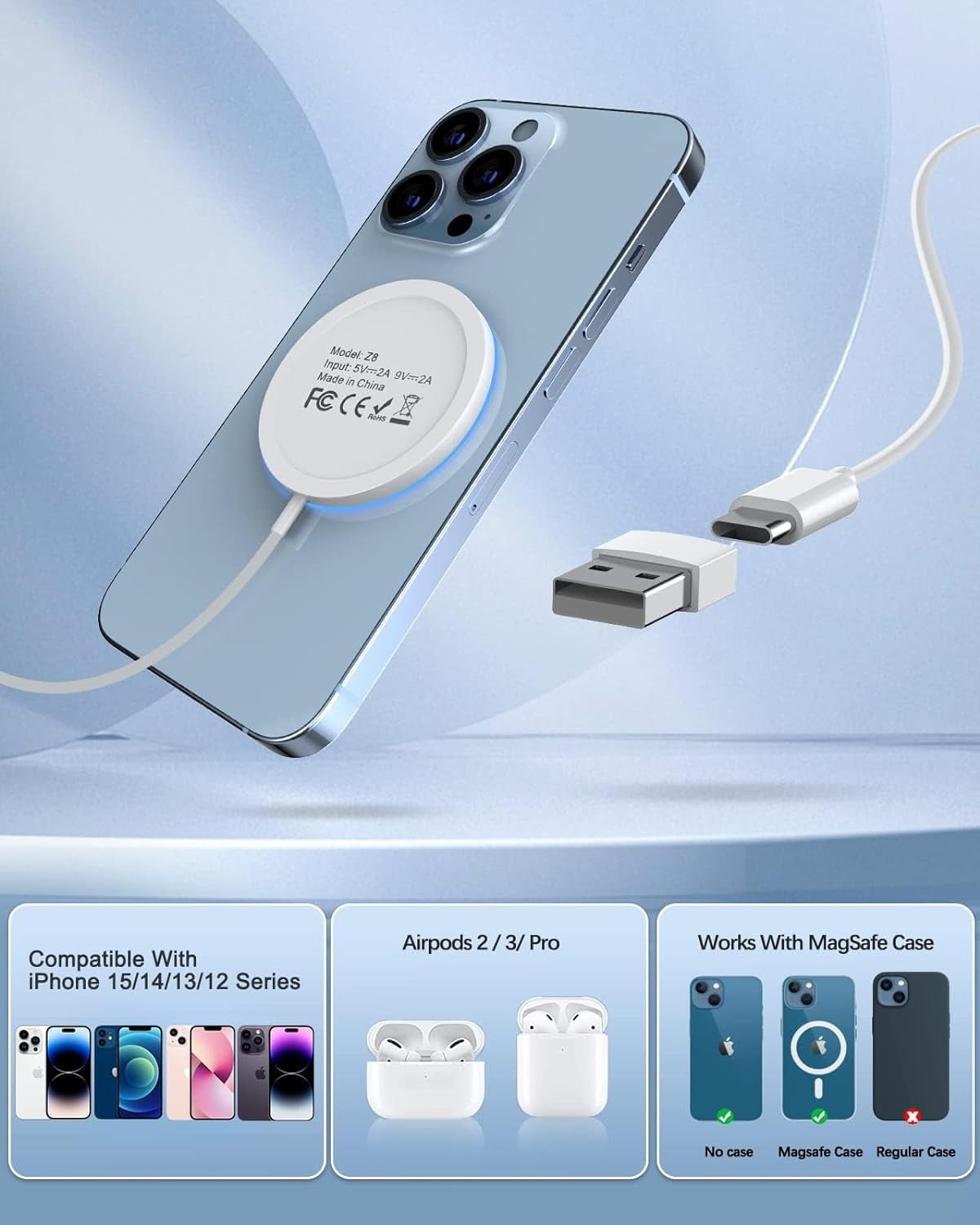 WTUHU Magnetic Wireless Charger 15W Fast Mag-Safe Charging Pad for iPh - My Store 2