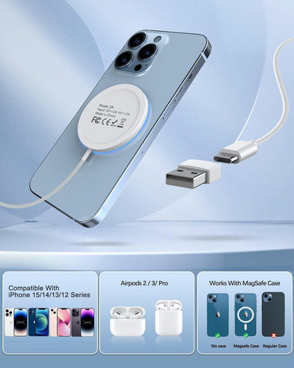 WTUHU Magnetic Wireless Charger 15W Fast Mag-Safe Charging Pad for iPh - My Store 2