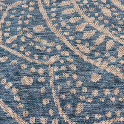 Mainstays Global Medallion Blue Polypropylene Outdoor Area Rug, 6'6"x9