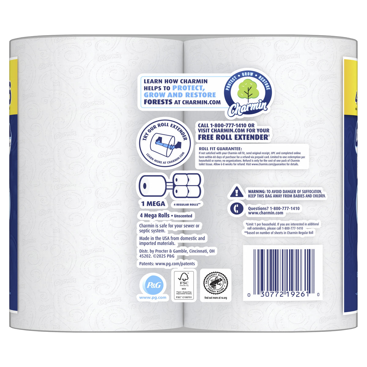Charmin Ultra Soft Toilet Paper, 4 Mega Rolls, 2-Ply Bath Tissue